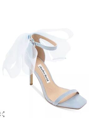 Charles David Light Blue Tulle Ankle-Strap Heels